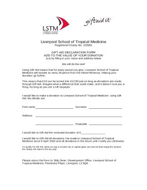 Image result for Downloadable Gift Aid Form