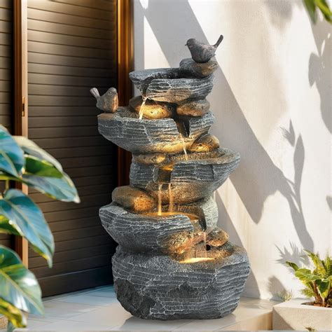 Grepatio Outdoor Water Fountain 5 Tier Cascading India | Ubuy