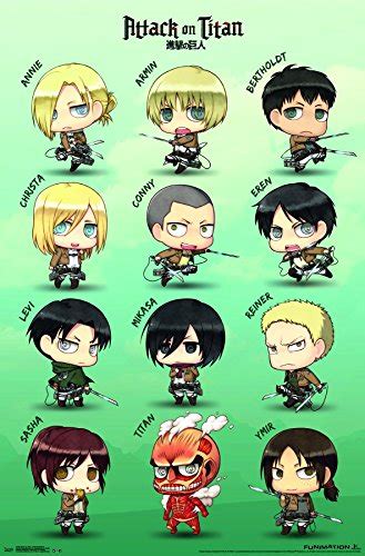 Buy Trends International Attack on Titan Chibi Characters Wall Poster ...