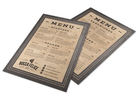 Image result for Rustic Menu Printable