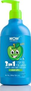 WOW SKIN SCIENCE Kids 3 in 1 Head to Toe Wash - Green Apple - 300 mL ...
