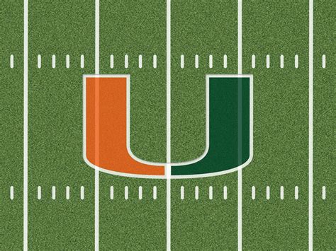Download Miami Hurricanes Logo Football Field Wallpaper | Wallpapers.com
