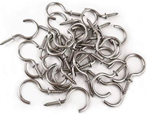 Weird Alloy Steel Open Sheep Eye Ring Cup Screw Hook 1/2 Inch (50 Pack ...