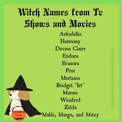 Ren's Baby Name Blog: Witches from Tv Shows and Movies
