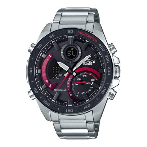 Casio Edifice ECB-900DB-1ADR Black & Red Analog-Digital Dial Silver ...