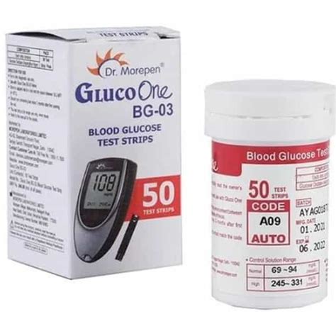 Buy DR. MOREPEN GLUCO ONE BLOOD GLUCOSE TEST STRIP | BG-03 | 50 NO'S ...