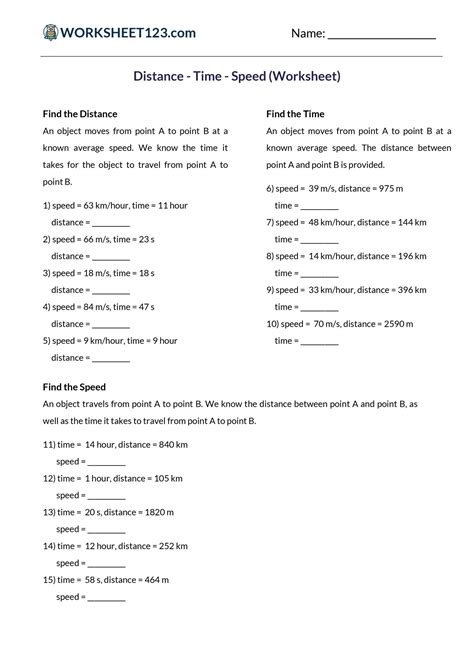 Image result for Worksheet On Speed Distance Time