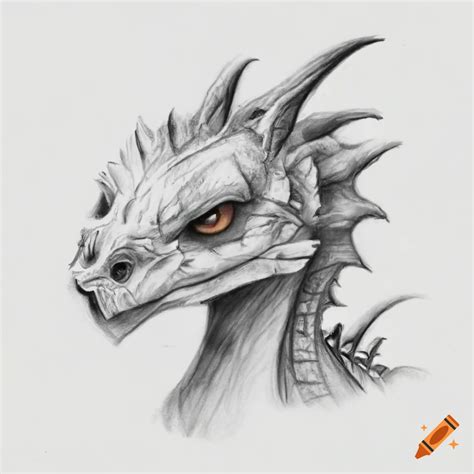 Dragon Head Drawing In Pencil