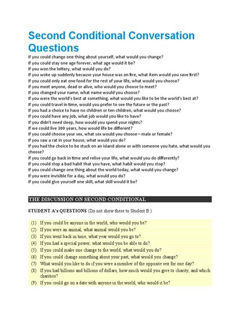 Image result for Second Conditional Discussion Questions