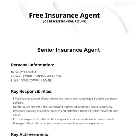Insurance Agent Job Description Examples 的图像结果
