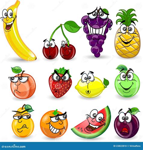 Set Of Cartoon Fruits,vector | CartoonDealer.com #23822810