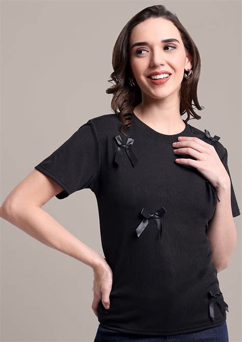Black Bow T-Shirt - IKI CHIC