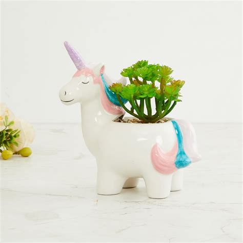 Buy Garnet Elsa Artificial Succulent in Unicorn Planter from Home ...