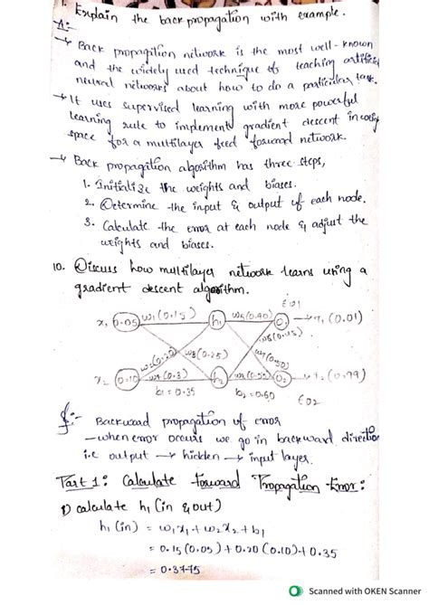 ML-Unit2-Back propagation problem - Explain the back propagation with ...
