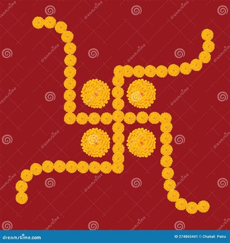 Indian Swastik Symbol With Subh Deepawali Background Illustration ...