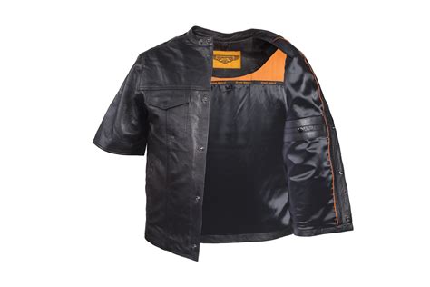Men’s Light Weight Leather Jacket With Short Sleeves – Hasbro Leather ...