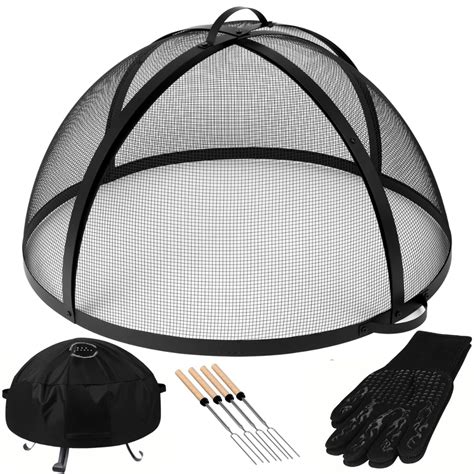 Amazon.com: Fire Pit Screen with Open Lift 36" - Fire Pit Spark Screen ...