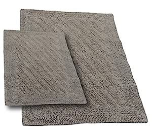 Buy Castle Hill 2-Piece 100-Percent Cotton Linear Reversible Bath Rug ...