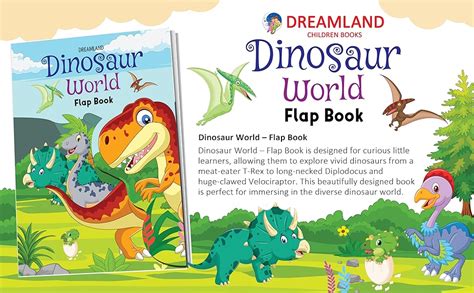 Dinosaur World - Lift The Flap Book for Kids Age 3-6 Years with Bright ...