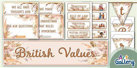 British Values Pack - Boho Neutral | Twinkl Art Gallery