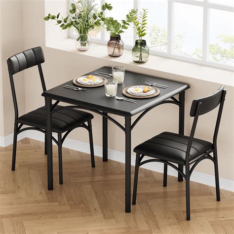 YUSAZENS Dining Table Set for 2, 3-Piece Kitchen Table Set with 2 ...