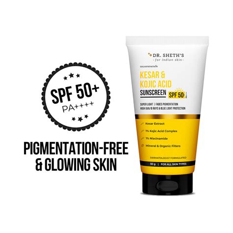 Dr Sheth’s Kesar & Kojic Acid Sunscreen 50g | B1G1 Free – Dr Sheth's