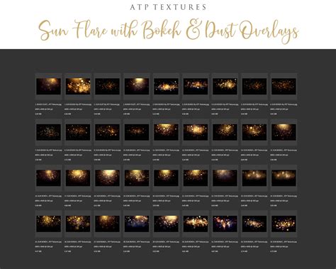 SUN FLARE, BOKEH and DUST Digital Overlays - Set 1 – ATP Textures