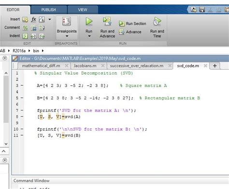 SVD MATLAB Code For 的图像结果