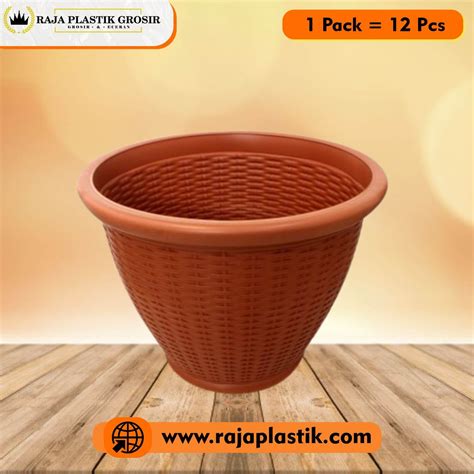 POT BUNGA BESAR PLASTIK 70 COKLAT ANTI PECAH HARGA GROSIR