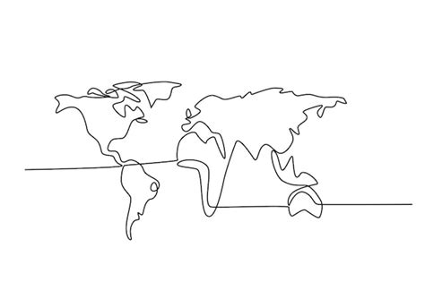 Simple Line World Map 的图像结果