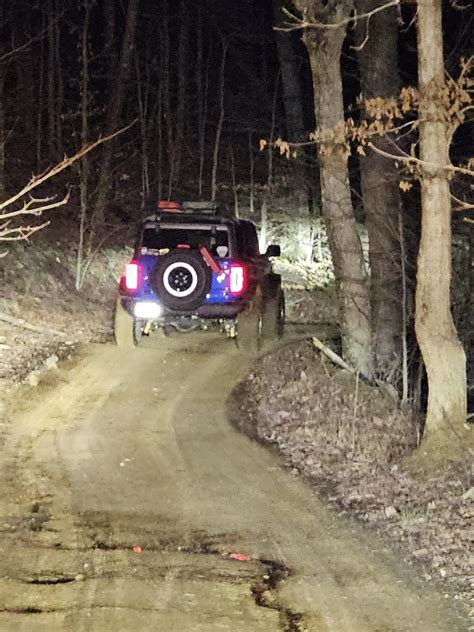 The only photo for a long night in the woods. Not a bad way to rollover 1,000 miles 😂 : r/Bronco6g