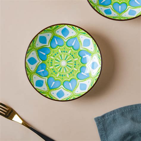 Mandala Appetizer Plate Set of 2 Online - Premium Snack Plate | Nestasia