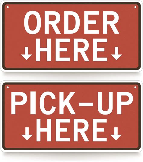 Amazon.com: Order Here Sign, 2 pk Hanging Order Here Pick Up Here Signs ...