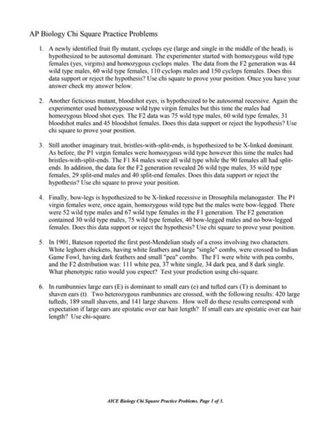 Image result for Chi-Square Practice Problems