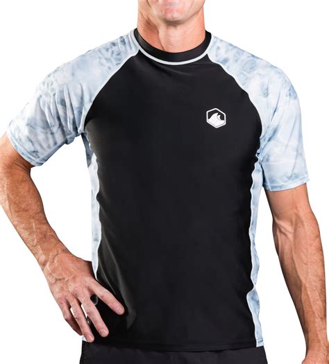Aqua Design Mens Short Sleeve Rash Guard Shirt: Surf Swim Rashguard ...