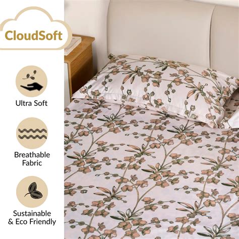 Orchid Grace Queen Size Bedding Set 254x229cm Online - Premium Bedsheet ...