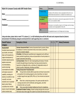 Fillable Online 2 LMS Rubric Fax Email Print - pdfFiller