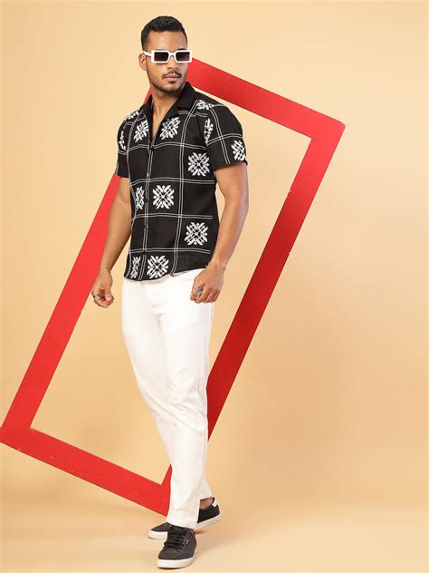 Cotton Linen Embroidered Half Sleeves Shirt – rigoindia