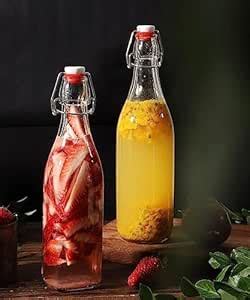 HomeAra Swing Top Clear Glass Bottles Brewing Bottles 500ml Flip Top ...