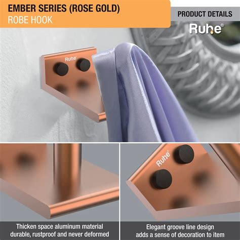 Ember Rose Gold Robe Hook (Space Aluminium) - by Ruhe – Ruhe