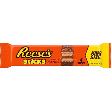Reese's Sticks, Peanut Butter Milk Chocolate King Size Candy Bar, 3 Oz ...