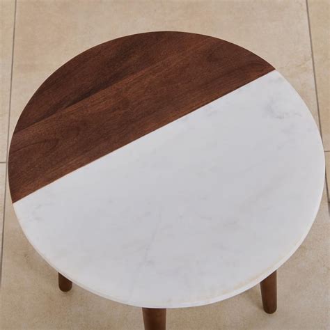 Buy Abby Marble Top End Table - Brown from Home Centre at just INR 4995.0