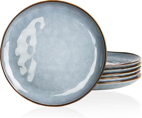 Famiware Ocean Blue Stoneware Dinner Plate Set - 6 Piece, India | Ubuy