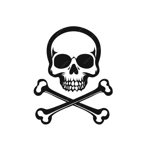 Pirate flag of skull and crossbones vector clean simple black | Premium AI-generated vector
