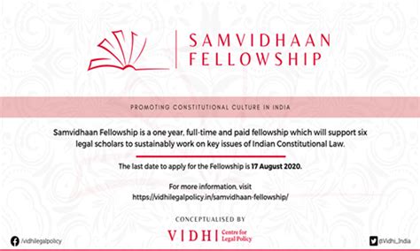 Applications Open: Vidhi's Samvidhaan Fellowship