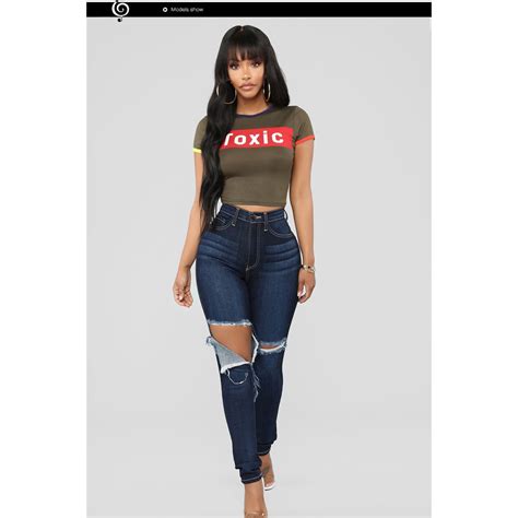 High Quality Ripped Hole Distressed Dark Blue Jeans Women - Jeans and ...