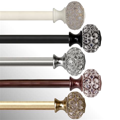 Camina Decorative Curtain Rod Set with Filigree Finials