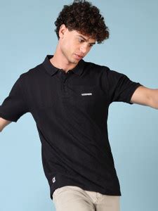 V-MART Printed Men Polo Neck Black T-Shirt - Buy V-MART Printed Men ...