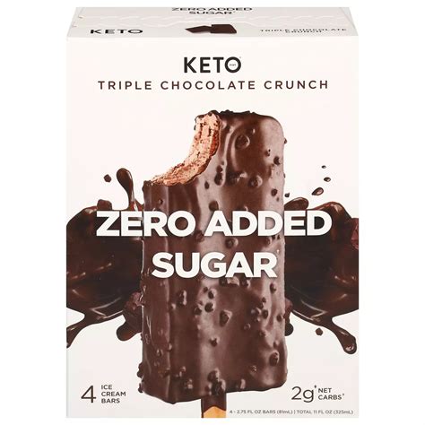 Keto Pint Zero Added Sugar Triple Chocolate Crunch Ice Cream Bars ...