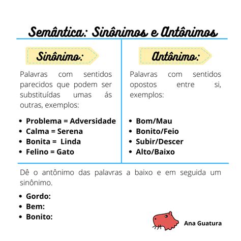 Sinonimos Antonimos Homonimos E Paronimos - FDPLEARN